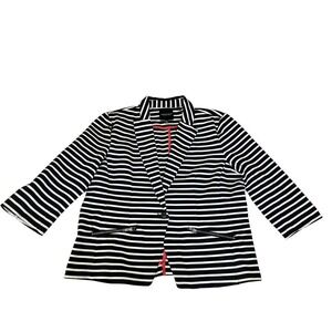 Christian Siriano Blue With White Stripes, Red Accents, XL Jacket